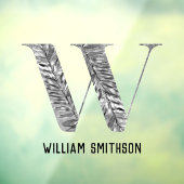 エレガント クラシック ホワイト シルバー パーソナライズ モノグラム ウィンドウサイン (シート3)