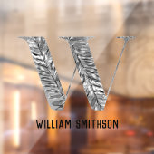 エレガント クラシック ホワイト シルバー パーソナライズ モノグラム ウィンドウサイン (シート2)