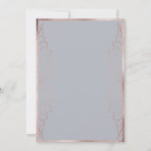 エレガント クラシック マット ローズ ゴールド リーフ ウェディング 招待状 (裏面)