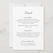 エレガント クラシック ミニマル オールインワン ウェディング インビ 招待状 (裏面)