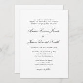 エレガント クラシック ミニマル オールインワン ウェディング インビ 招待状 (正面/裏面)