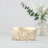 エレガント クラシック モダン,ボケ,偽のゴールドの境界線 名刺 (スタンド正面)