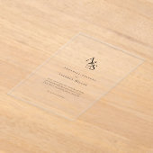 エレガント,クラシック，モノグラム結婚, s アクリル招待状 (レイダウン)