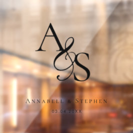 エレガント,クラシック,モノグラム結婚, s ウィンドウサイン