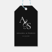 エレガント,クラシック，モノグラム結婚, s ギフトタグ (正面)