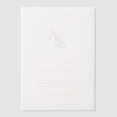 エレガント,クラシック，モノグラム結婚, s ベラム紙招待状 (正面)