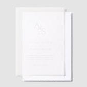 エレガント,クラシック，モノグラム結婚, s ベラム紙招待状 (オフセット)