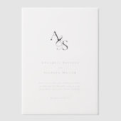 エレガント,クラシック，モノグラム結婚, s ベラム紙招待状 (正面)
