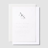 エレガント,クラシック，モノグラム結婚, s ベラム紙招待状 (オフセット)