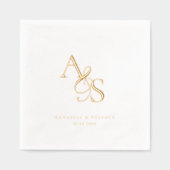 エレガント,クラシック,モノグラム結婚, s 箔ナプキン (正面)