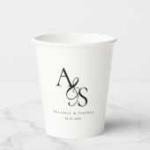 エレガント,クラシック，モノグラム結婚, s 紙コップ (正面)