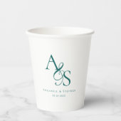 エレガント,クラシック，モノグラム結婚, s 紙コップ (正面)