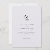 エレガント,クラシック，モノグラム，グレイ結婚, s 招待状 (正面)