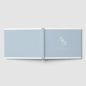 エレガント,クラシック,モノグラム,パウダーブルー,結婚s ゲストブック (全面)
