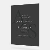 エレガント,クラシック,モノグラム,ブラック,結婚s アクリルサイン (傾斜)