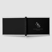 エレガント,クラシック,モノグラム,ブラック,結婚s ゲストブック (全面)