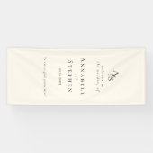 エレガント,クラシック,モノグラム,ベージュ,結婚の 横断幕 (横)