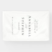 エレガント,クラシック，モノグラム，ホワイトブラック，結婚s 横断幕 (横)