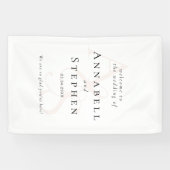 エレガント,クラシック，モノグラム，ホワ結婚イ 横断幕 (横)