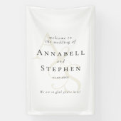 エレガント,クラシック，モノグラム，ホワ結婚イ 横断幕 (縦)