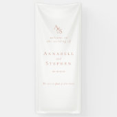 エレガント,クラシック，モノグラム，白結婚, s 横断幕 (縦)