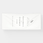 エレガント,クラシック，モノグラム，白結婚, s 横断幕 (横)