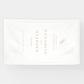 エレガント,クラシック，モノグラム，白結婚, s 横断幕 (横)