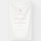 エレガント,クラシック，モノグラム，白結婚, s 横断幕 (縦)