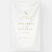 エレガント,クラシック，モノグラム，白結婚, s 横断幕 (縦)