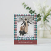 エレガント クラシック ラスティック チェック柄 シーズンポストカード (スタンド正面)