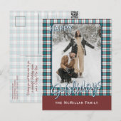 エレガント クラシック ラスティック チェック柄 シーズンポストカード (正面/裏面)