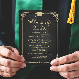 エレガント クラシック 卒業式 招待状