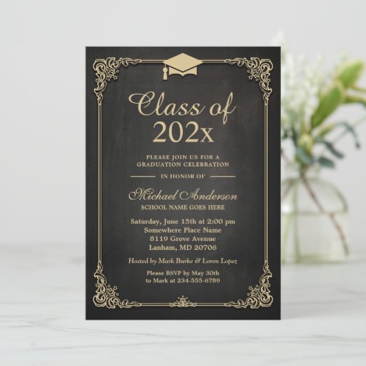 エレガント クラシック 卒業式 招待状 (スタンド正面)