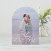 エレガント クラシック merry 写真 クリスマス アーチ カード (スタンド正面)