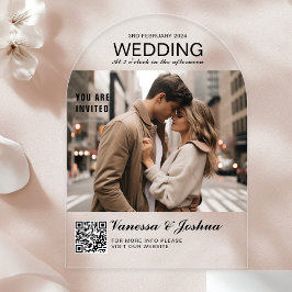 エレガント,クラシック, monogram, 結婚s, Arch, Photo アクリル招待状