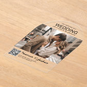 エレガント,クラシック, monogram, 結婚s, Arch, Photo アクリル招待状 (レイダウン)