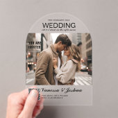 エレガント,クラシック, monogram, 結婚s, Arch, Photo アクリル招待状 (インサイチュ (ポータブル))