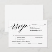 エレガント クラシック RSVP, 黒フォント, 返信 エンクロージャーカード (正面/裏面)