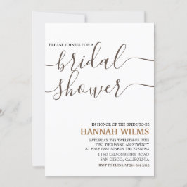 エレガント&クラシックGolden Minimalistブライダルシャワー 招待状