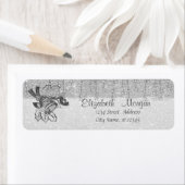 エレガント,クリスマスベル,シルバーのキラキラ ラベル (インサイチュ)