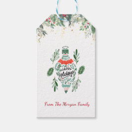 エレガント，クリスマスボール，松の木の枝，紙吹雪 ギフトタグ