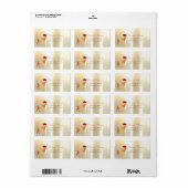 エレガント，クリスマス，サンタハット付き鹿 ラベル (フルシート)