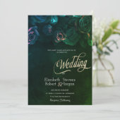 エレガント クール ローズ ゴシック ウェディング 招待状 (スタンド正面)