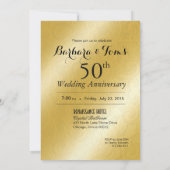 エレガント グラマラス エンボス加工 50周年記念 招待状 (裏面)