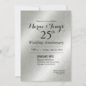 エレガント グラマラス カーブド フローラル 25周年記念 招待状 (裏面)