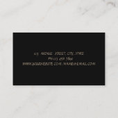 エレガント，グラマラス，シック，ストライプ，ブラック 名刺 (裏面)