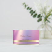 エレガント，グラマラス，シック，ストライプ，光 名刺 (スタンド正面)