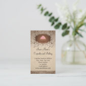 エレガント グラマラス モカ ダマスク カップケーキ専門店 名刺 (スタンド正面)