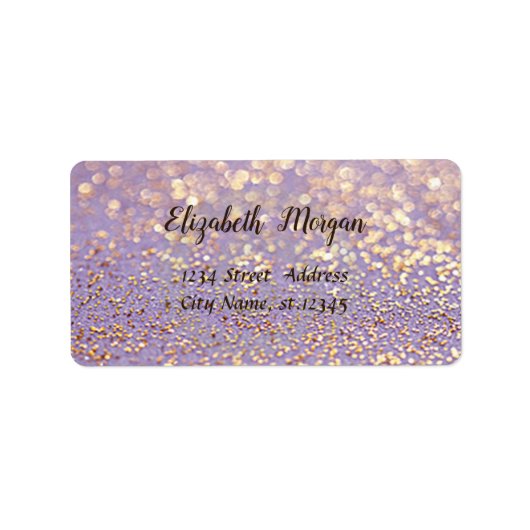 エレガント グラマラス モダン   キラキラ,ボケ ラベル (正面)