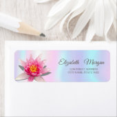 エレガント グラマラス 水彩 Lotus ホログラフィック ラベル (インサイチュ)